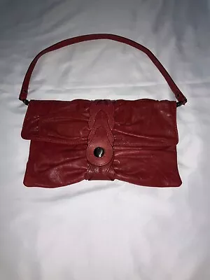 Junior Drake Athena Clutch With Shoulder Strap Great Condition Red Leather Htf • $34.99