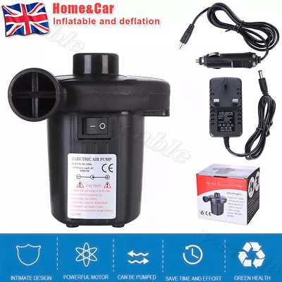 Electric Air Pump For Paddling Pool Fast Inflator Deflator Camp Air Bed Mattress • £9.58