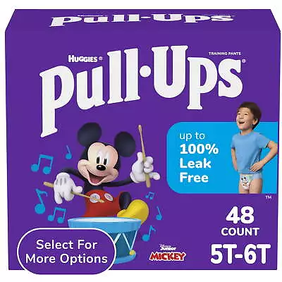 Boys' Potty Training Pants 5T-6T (50+ Lbs) 48 Count (Select For More Options) • $27.06