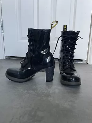 Dr Martens Darcie Black Patent Leather Boots UK 4 EU 37 US 6 • £60