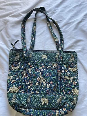 Vintage Vera Bradley  Tote Animal Kingdom Retired Pattern Zip Top 13x9x4 Bag • $29.99