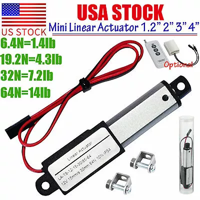 Electric Micro Linear Actuator 12V 1.2  2  3  4  Stroke Fast Speed Up To 6inch/s • $18.99