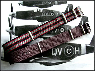 22mm Bond Stripe NATO G10 Strap Premium Nylon Watchband 2 Pak Stitched IW SUISSE • $21.83