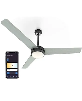 Atomi Smart Smart 52-in Black LED Indoor Smart Ceiling Fan With Light Remote  • $128.88