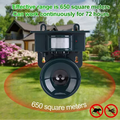 Solar Ultrasonic Garden Deterrent Repeller Animal Bird Cat Scarer Pest Fox Dog • £20.99