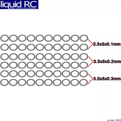 Hot Racing W35X 3.5x5mm Steel Shims 0.1x20 0.2x20 0.3x20 (60) • $12.61