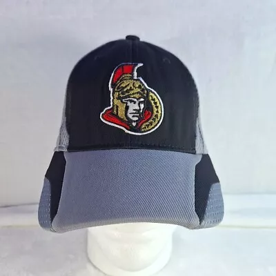 Ottawa Senators NHL Reebok Curved Brim Fitted S/M Cap Hat Black Gray  • $16