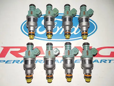 87-93 Ford 5.0 Mustang Blue Top 24 Lb Pound Fuel Injectors Set 8 Nice 94-04 Oem • $139.99