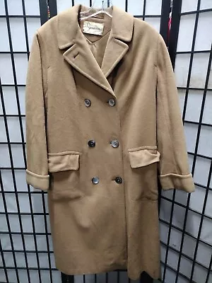 $75 • Buy 1960's Tan Camels Hair Wool Coat - Vintage Double Breasted