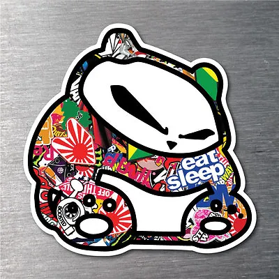 JDM Sticker Bomb Angry Panda Sticker 100mm Quality Water And Fade Proof Vinyl • $6.99