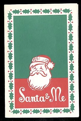 Vintage Santa And Me Christmas Photo SCARED TODDLER SITS ON SANTA'S LAP • $4.96