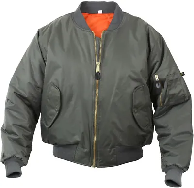 Rothco MA-1 Flight Jacket Tactical Bomber Coat Reversible Orange MA1 Air Force • $53.99