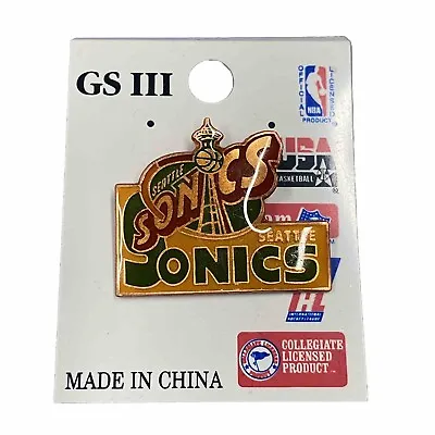 Vtg New 90's Nba Pin Seattle Supersonics Sonics Lapel Enamel Nwt • $9.99