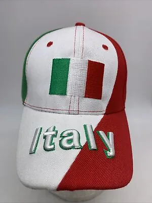 Italy Embroidered Hat Cap Adjustable Red White Green New Embossed • $14.99