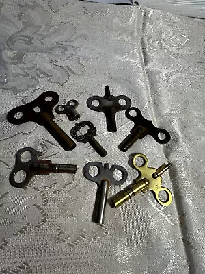 R 7 -vintage Lot Of Old Clock Keys - 8 Keys • $18