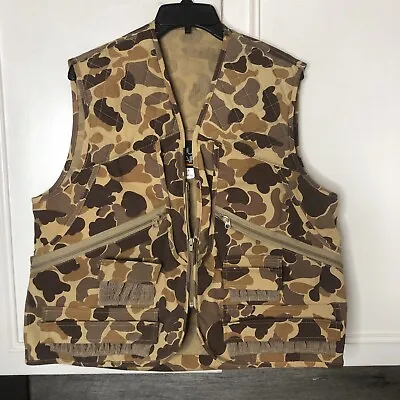 Vintage Mountain Pacific Old School Camo Hunting Vest Size M USA • $24