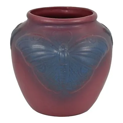 Van Briggle Late Teens Vintage Art Pottery Mulberry Large Butterfly Ceramic Vase • $481.95
