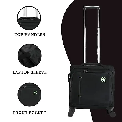 Business Suitcase Laptop Office Travel Pilot Case Wheeled Trolley Hand Luggage • £42.99