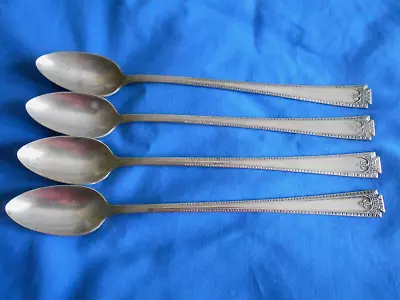 Vintage 4 Iced Tea Spoons National Silver Co. Nsc Silverplate Epns • $8.99