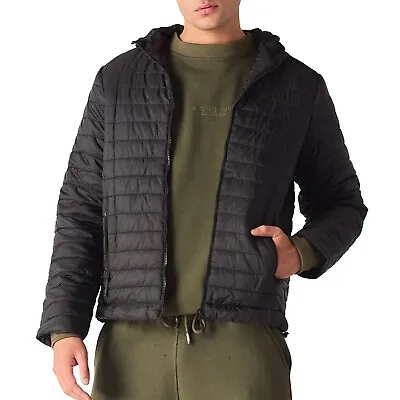 Men Hooded Padded Puffer Jacket Quilted Gilet Body Warmer Down Jacket Warm Coat • $41.08