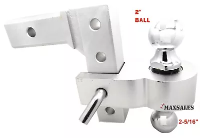 6  Aluminum Adjustable Trailer Drop Hitch 2  Receiver 2  And 2-5/16  Dual Balls • $74.99