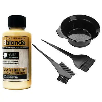 Jerome Russell Bblonde Cream Peroxide 75ml & Mixing Bowl Brush Set • £6.99