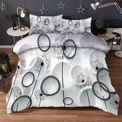 Dandelion Neat 3D Printing Duvet Quilt Doona Covers Pillow Case Bedding Sets • £92.43