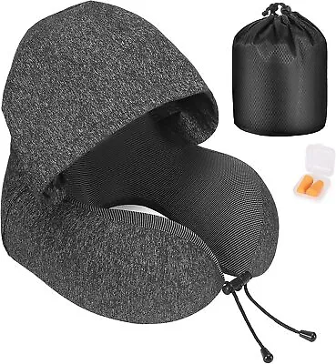 Memory Foam Travel Pillow Neck Head Support Cushion + Carry Bag Ear Plugs & Mask • $16.89