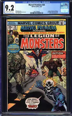 Marvel Premiere #28 Cgc 9.2 Ow/wh Pages // 1st App Legion Of Monsters 1976 • $390