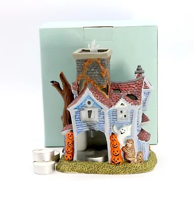 PartyLite Ghostly Tealight Halloween Haunted House P7862 Retired Spinning Ghost • $44.31