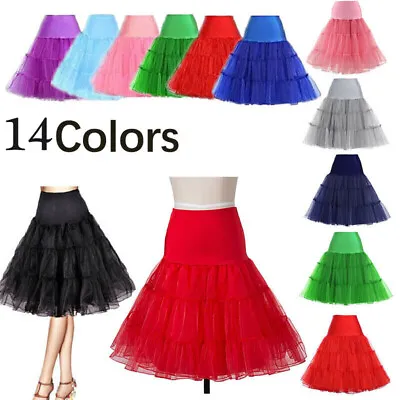 Woman's Vintage Petticoat Retro Underskirt 50s Swing Fancy Net Skirt Rockabilly • £8.88