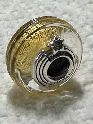 Yellow Shooting Star ALE Murano Glass  925 ALE Silver Bracelet Charm • $21
