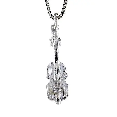 Sterling Silver Violin Pendant / Charm Italian Box Chain  • $17.99