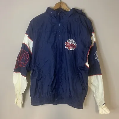 VTG Minnesota Twins MLB Starter Jacket Windbreaker Hooded Coat Nylon Large • $44.99