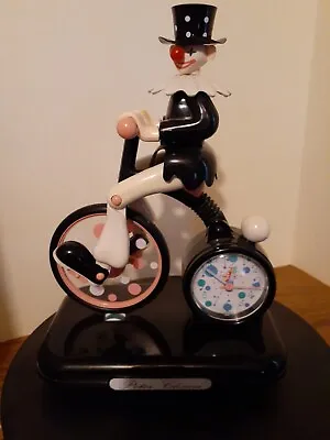 Vintage Peter Clown Musical Moving Alarm Clock Rare Black • $45