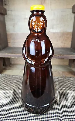 Mrs Butterworth Large Bottle Kitchen Syrup Retro Jar Metal Lid Brown Glass Jar • $8.95