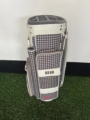 Nike Golf Cart Bag - Grey Plaid/Pink - 10 Way Divider With Rain Cover • $54.99