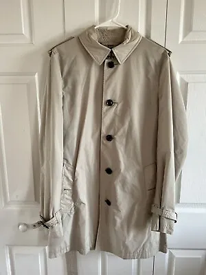 Burberry Brit Mens Trench Coat Taupe Beige Tan Nylon Belted Jacket Send Offers!! • $540