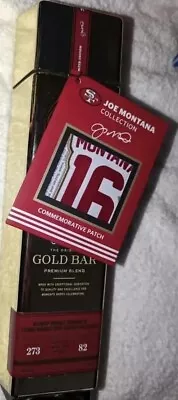 49ER! JOE MONTANA GOLD BAR UNIQUE EMPTY Whiskey Bottle  LIMITED EDITION W/ PATCH • $29.99