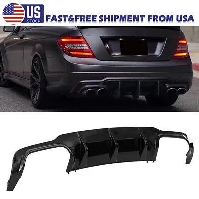 US For Mercedes W204 C250 C300 C350 C63 AMG 2012-2015 Rear Diffuser Glossy Black • $119.99