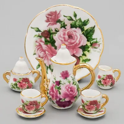 1:6 Dollhouse Porcelain Rose Tea Cup Set Miniature Beauty Flower Ceramic Decor • $12.79