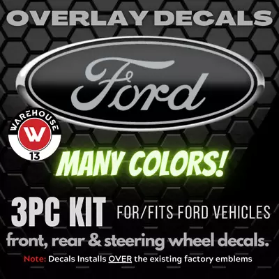 FORD OVAL EMBLEM BLACK RED STICKER / DECALS OVERLAYS For 2012-2014 F150 FITS FOR • $22.99