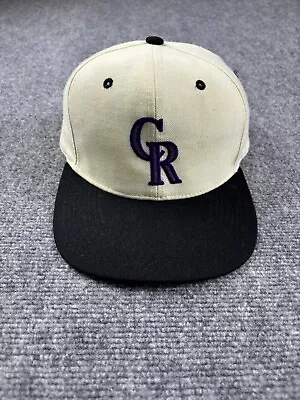 Vintage Colorado Rockies Hat Cap Strap Back White New Era MLB Baseball 90s • $22.49