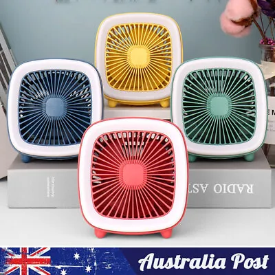 $16.69 • Buy Mini Portable Air Cooling Fan Cooler USB Rechargeable Adjustable With LED Light