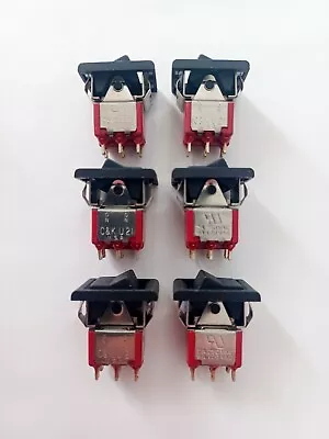 Lot Of 6* C&K MINI SWITCH U21 ROCKER ON-ON 2A 250VAC 5A 120 VAC DPDT • $17.89