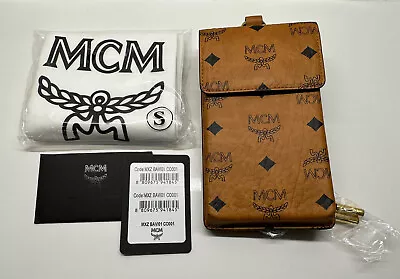 NEW MCM Monogram Printed Leather  Phone Lanyard Case Brown FREE Shipping • $160.99