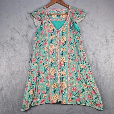 $45 • Buy Arnhem Womens Mini Dress 8 Floral Short Sleeve Button Up *Flaw 