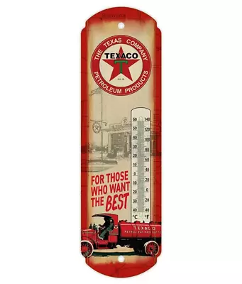 NEW! Gas & Oil TEXACO - Indoor Outdoor Metal Tin 17  Thermometer Nostalgic 40265 • $17.99