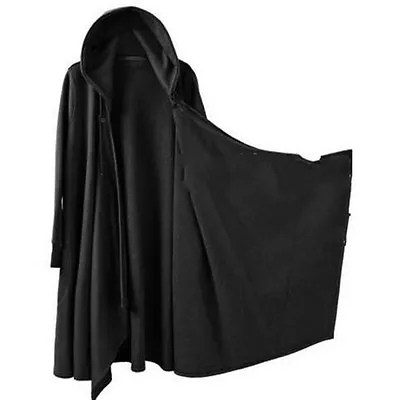 Mens Gothic Long Cloak Cape Coats Loose Casual Jackets Black PunK Trench Outwear • $61.09