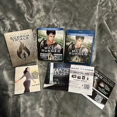 Maze Runner Lot The Scorch Trials SteelBook Blu-ray DVD & The Maze Runner Bluray • $26.95